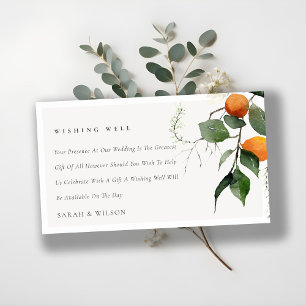 Orange Blossom Botanical Wedding Wishing Well Enclosure Card