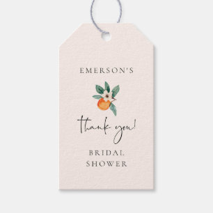 Orange Blossom Bridal Shower Favor Gift Tag E200