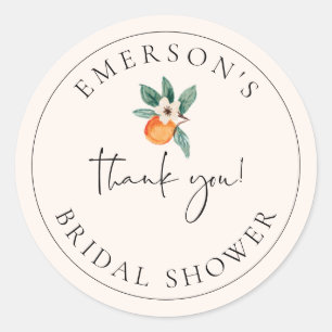 Orange Blossom Bridal Shower Favour Sticker E200