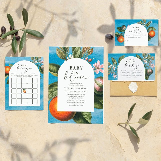 Orange Blossom Chic Baby Shower Paper Plate (Creator Uploaded)