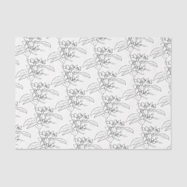 Orange blossom drawing art patterned tissue paper (Front)