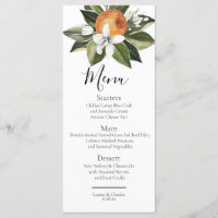 Orange blossom elegant greenery watercolor