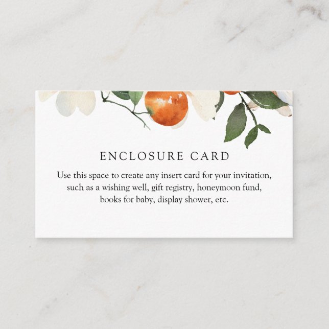 Orange Blossom Enclosure Card (Front)