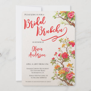 Orange Blossom Floral Bridal Shower Invitation
