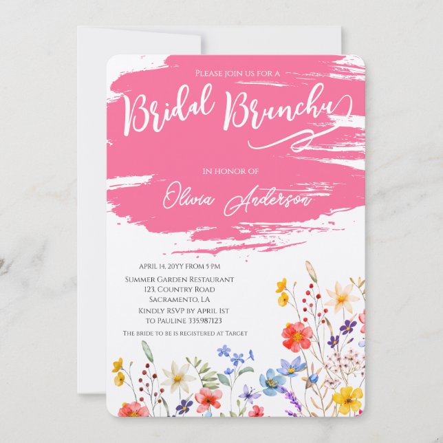 Orange Blossom Floral Bridal Shower Invitation (Front)