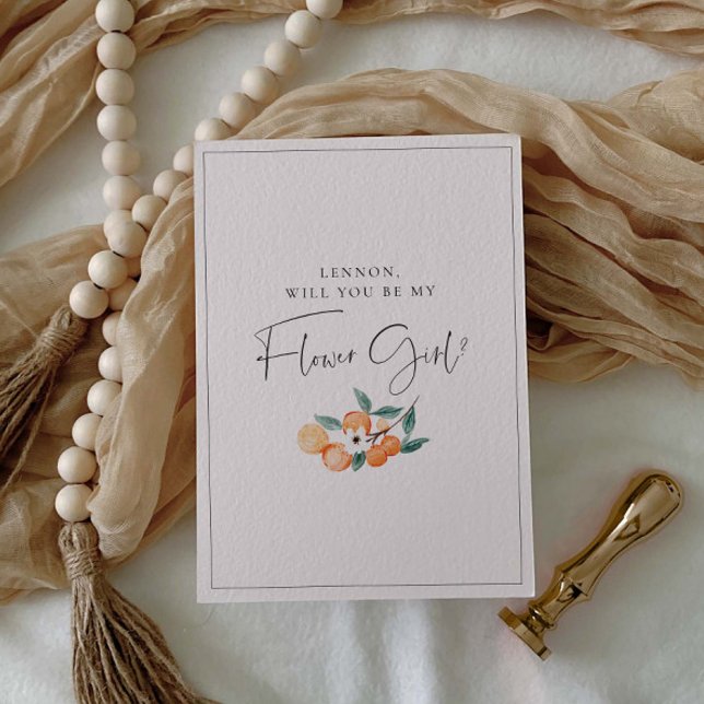 Orange Blossom Flower Girl Proposal Invitation (Creator Uploaded)