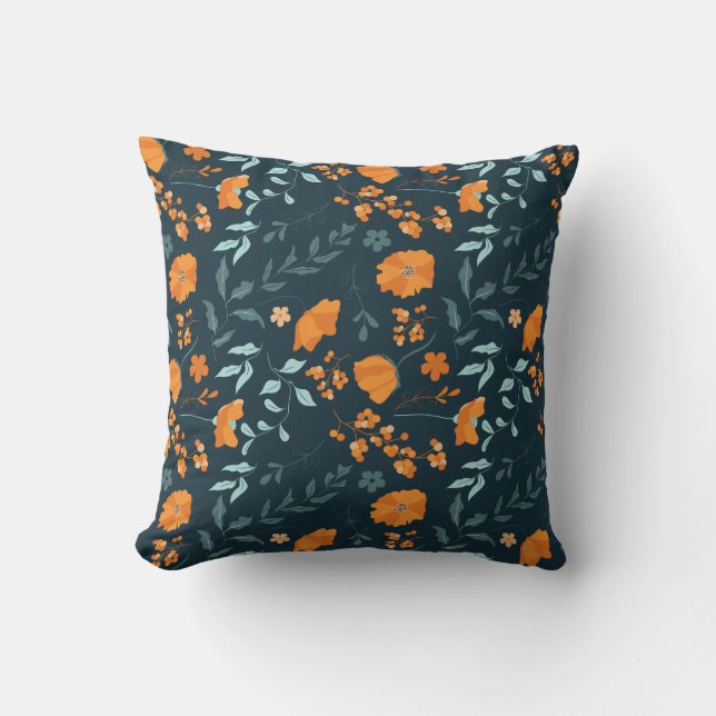 Orange blossom, flowers, seamless pattern. cushion (Front)