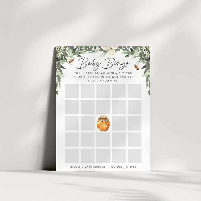 Orange Blossom Honey Bee Baby Shower Bingo Game (Creator Uploaded)