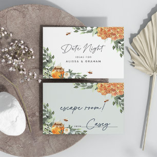 Orange Blossom Honey Bee Bridal Shower Date Night Enclosure Card
