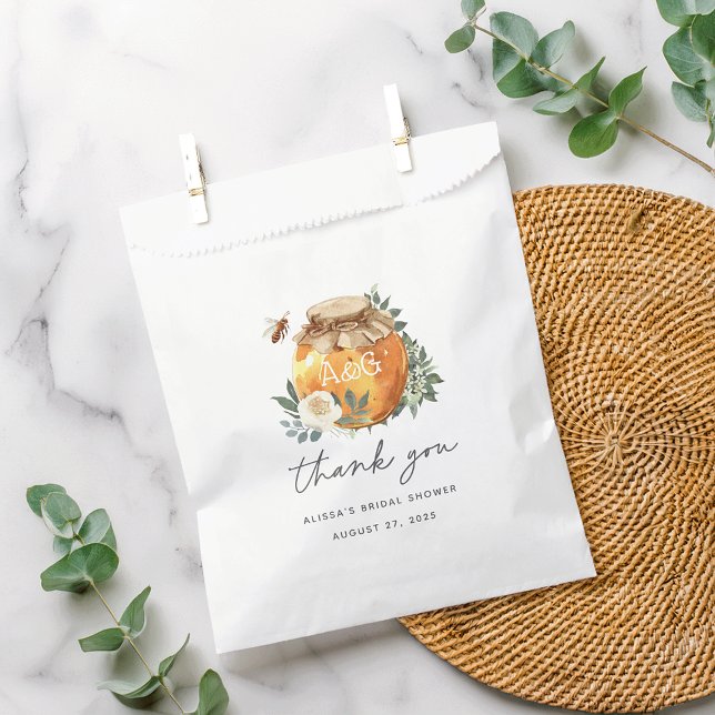 Orange Blossom Honey Bee Bridal Shower Favour Bag (Creator Uploaded)