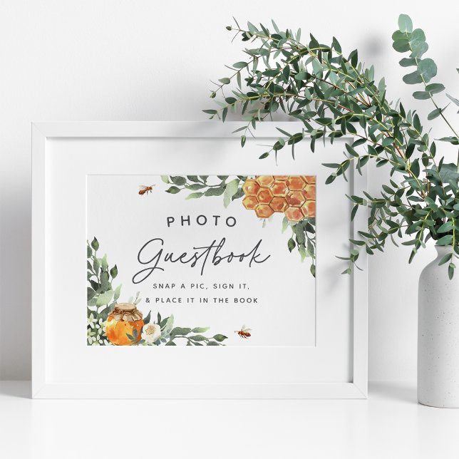 Orange Blossom Honey Bee Photo Guestbook Sign (Creator Uploaded)