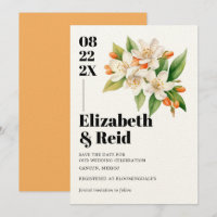 Orange Blossom & Jasmine Blooms Save the Date