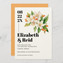 Orange Blossom & Jasmine Blooms Save the Date