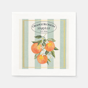 Orange Blossom - Mediterranean Citrus Label Napkin