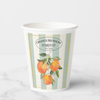 Orange Blossom - Mediterranean Citrus Label Paper Cups