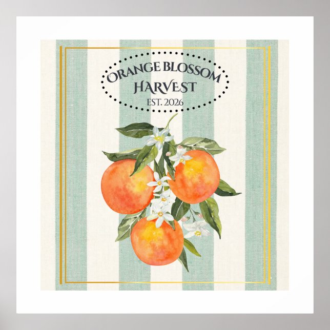  Orange Blossom - Mediterranean Citrus Label Poster (Front)