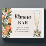 Orange Blossom Mimosa Bar Plaque<br><div class="desc">Mimosa bar sign features oranges,  orange blossoms,  and champagne glass.</div>