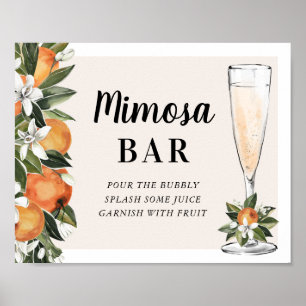Orange Blossom Mimosa Bar Shower Sign