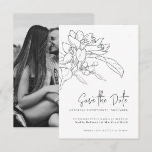 Orange blossom mono photo wedding save the date