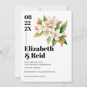 Orange Blossom Save the Date Invitation