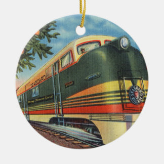 Orange Blossom Special Locomotive Ceramic Ornament