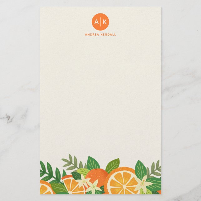 Orange Blossom Stationery (Front)