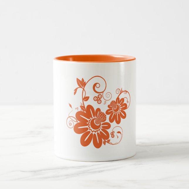Orange Blossom Two-Tone Coffee Mug (Center)