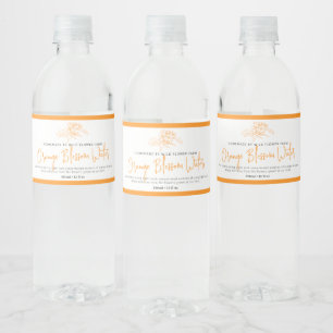 Orange blossom water drawing orange product bottle label