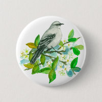 Orange Blossom Watercolor Bird Sping Flower