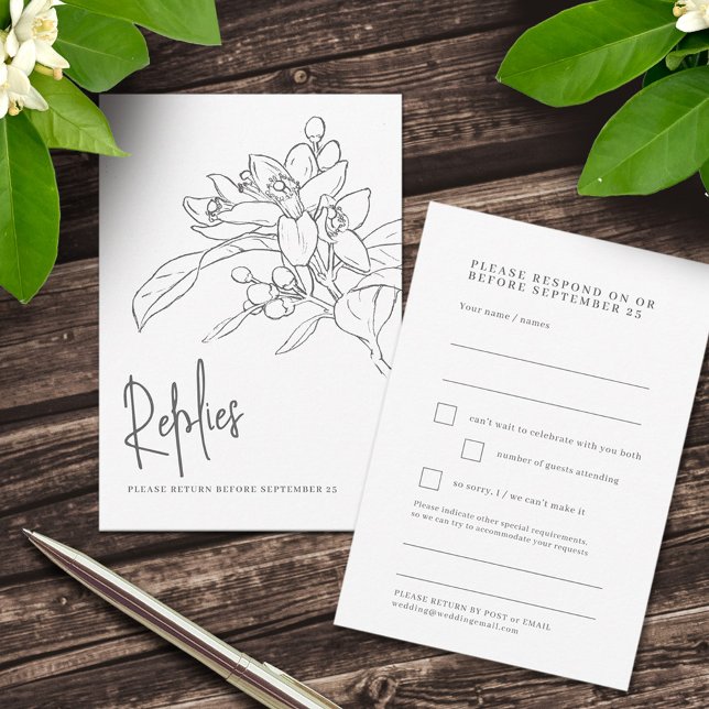 Orange blossom wedding reply RSVP  (Creator Uploaded)