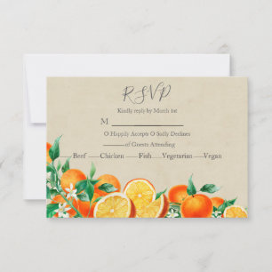 Orange Blossom Wedding RSVP Card