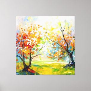 Orange Blossoming Impressions Canvas Print