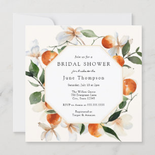 Orange Blossoms and Clementines Bridal Shower Invitation