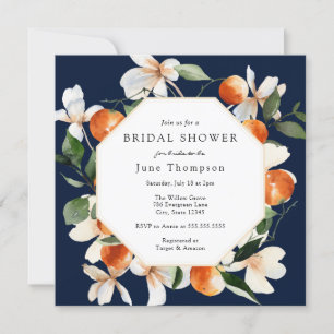 Orange Blossoms and Clementines Bridal Shower Invitation