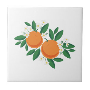 Orange Blossoms Ceramic Tile