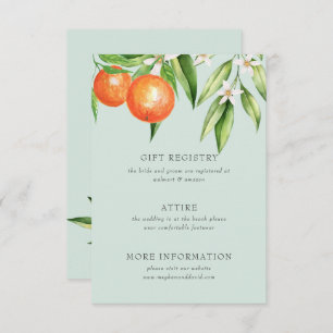 Orange Blossoms Citrus Botanical Wedding Enclosure Card