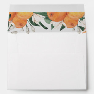 Orange Blossoms Citrus Botanical Wedding  Envelope