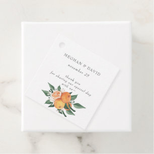 Orange Blossoms Citrus Botanical Wedding  Favour Tags