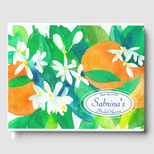 Orange Blossoms Citrus Fruit Bridal Shower Guest Book