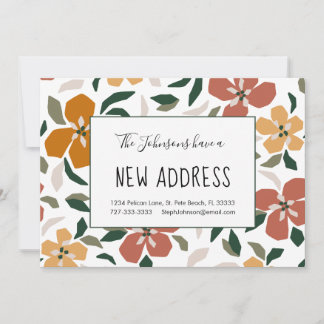 Orange Blossoms Floral New Home Address Moving Announcement