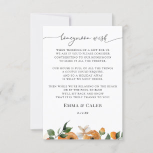 Orange Blossoms Honeymoon Wish  Invitation