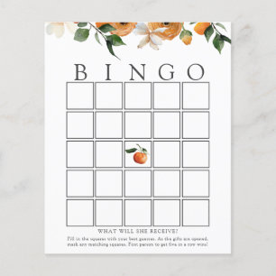 Orange Blossoms Shower Bingo Game Card