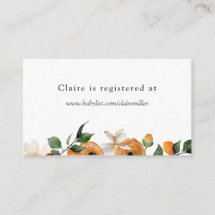 Orange Blossoms Shower Registry Enclosure Card
