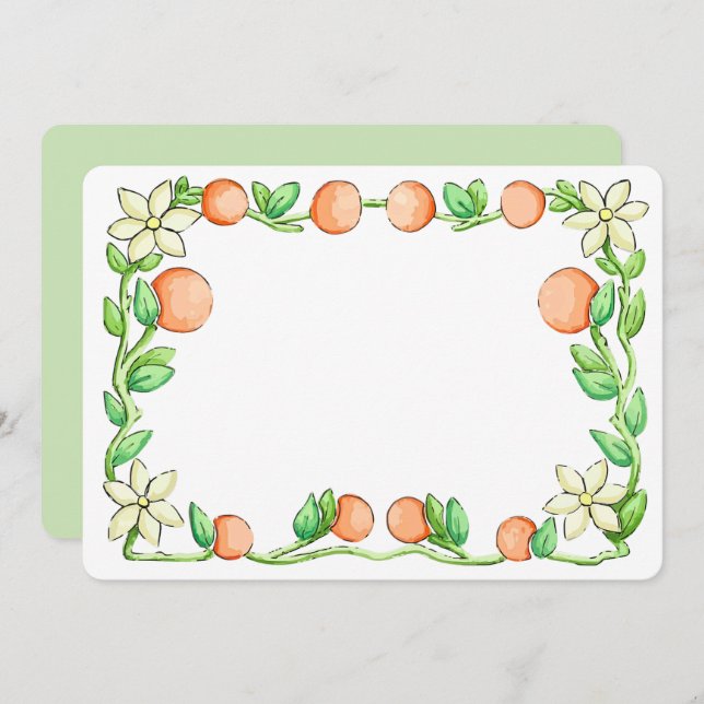 Orange Blossoms Thank You Card (Front/Back)