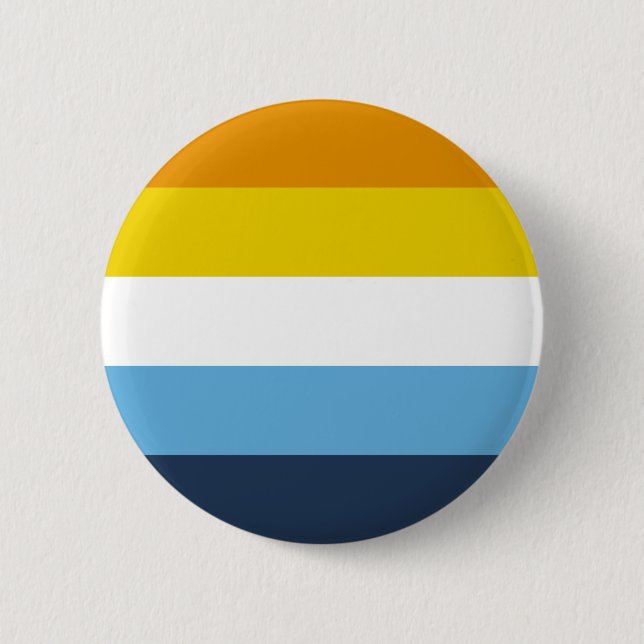 Orange Blue Acearo Aroace Asexual Aromantic Pride 6 Cm Round Badge (Front)