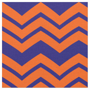 Orange Blue Chevron Zigzag Design  Fabric