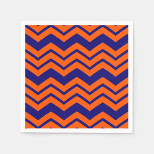 Orange Blue Chevron Zigzag Design Napkin