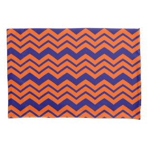 Orange Blue Chevron Zigzag Design Pillowcase