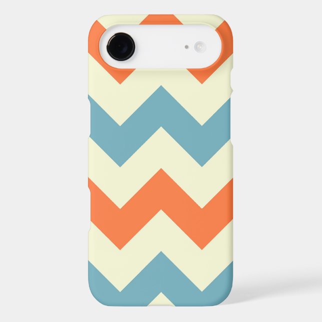 Orange blue chevron zigzag stripes zig zag pattern Case-Mate iPhone case (Back)