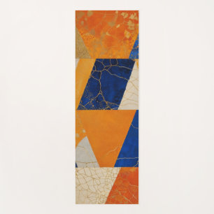 Orange Blue Cream Paralellogram Yoga Mat
